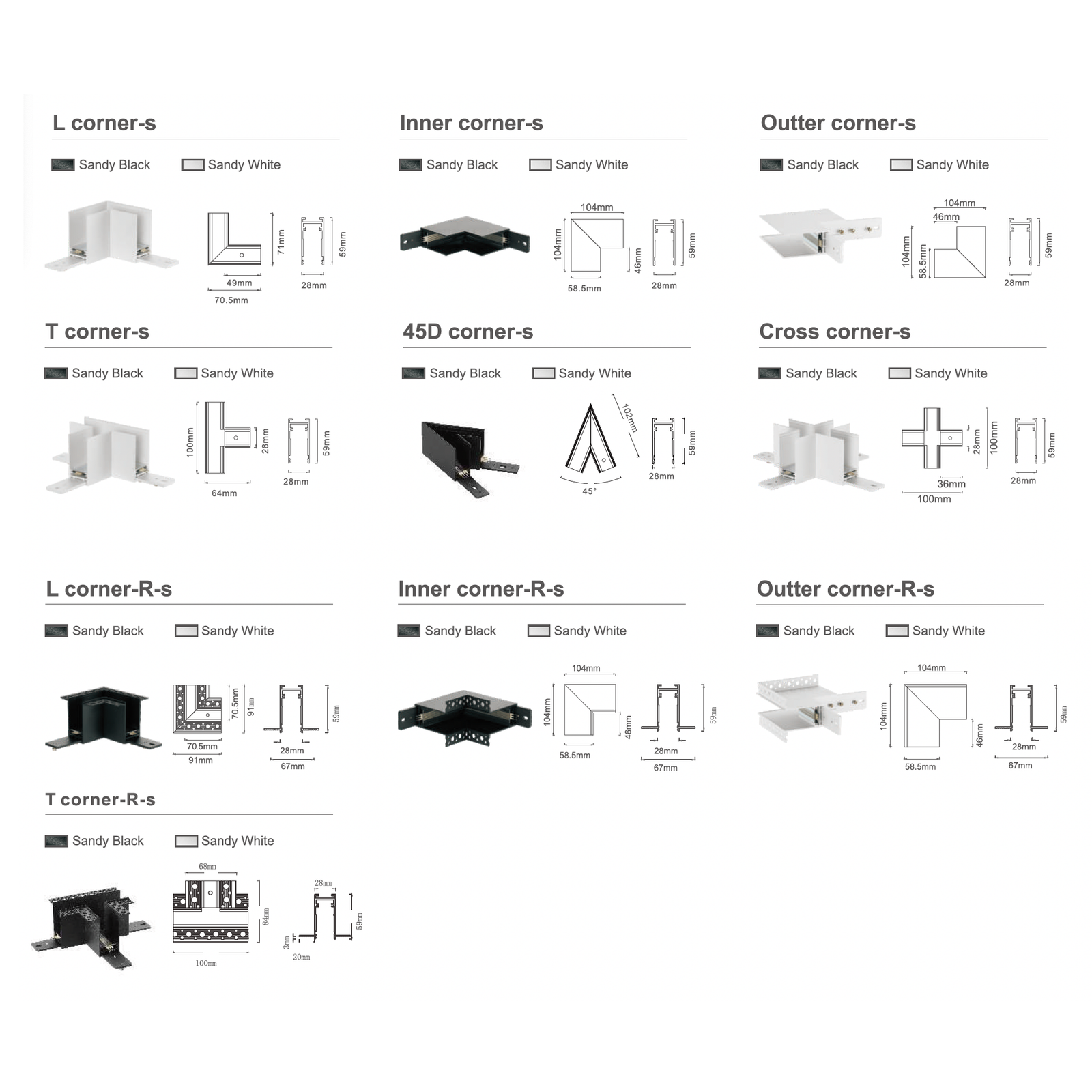 Track Corner Connectors – Slim Track