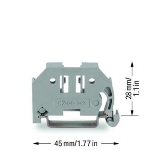 Screwless end stop; 6 mm wide