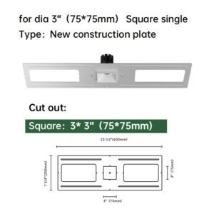 3 Inch Recessed Pre-mounting Plate Bracket for Square Lights