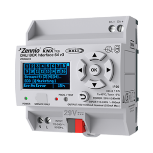 DALI BOX Interface 64 v3: Interfaz KNX-DALI para hasta 64 balastos por canal - 1 canal