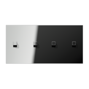 Centre plate with toggle lever "cube", 2 x 2 toggle levers, horizontal, LS 1912 range, chrome-GCR 12-250 E 22