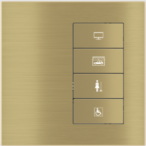 4-fold pushbutton (right) with backlit text/symbols and proximity sensor